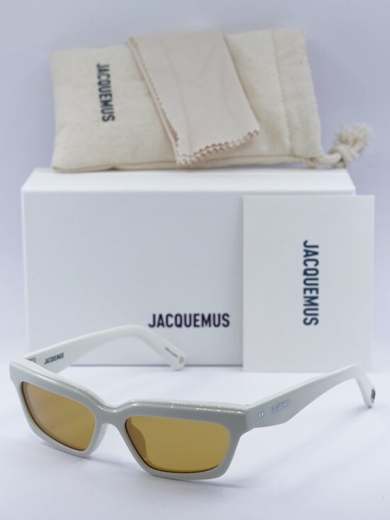 Jacquemus SALON JAC/62 C3 Rectangle Sunglasses - White\\Brown main image 9